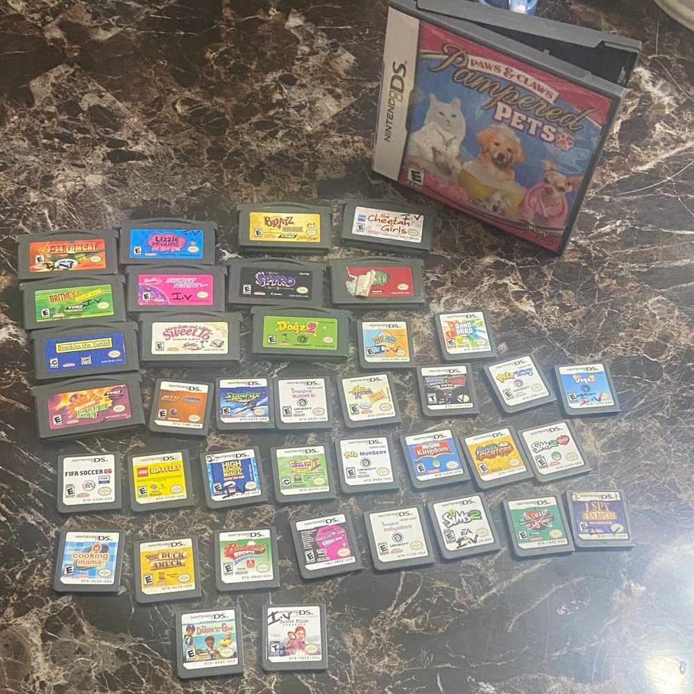Nintendo DS Game Cartridge Set with Colorful Labels